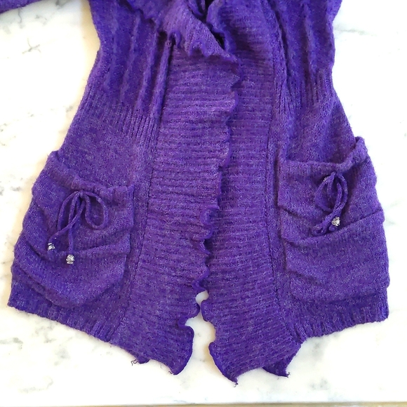 NWT. The Limited Wool blended long cardigan sweater with double ruffled front. - Picture 4 of 8